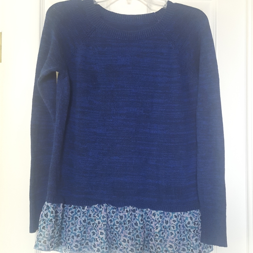 American Eagle Blue Faux Layered Sweater